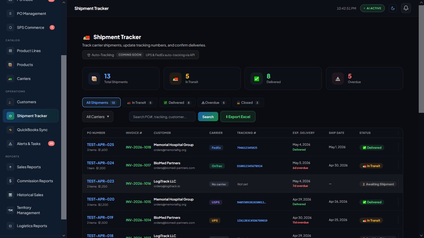 ProcPilot shipment tracking view